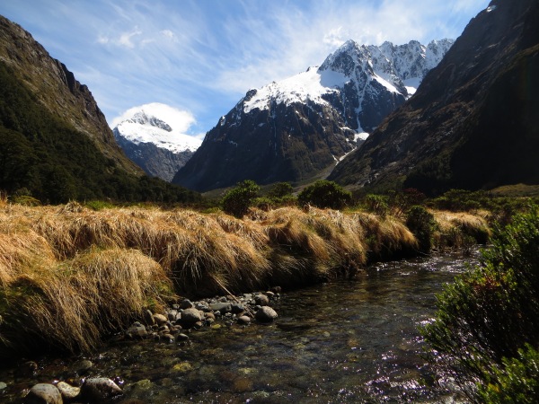 Crystal clear rivers fed by abundant rainfall and melting snow weave through Fiordland National Park.